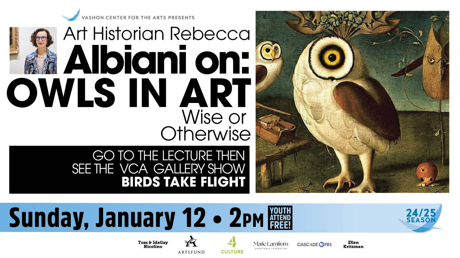 Albiani Art Talk on Owls